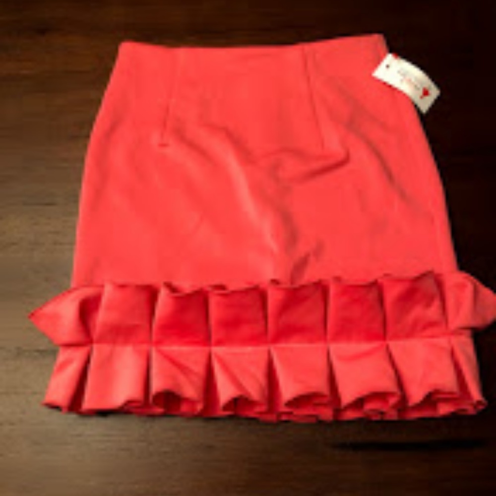 Stretch pencil skirt-salmon